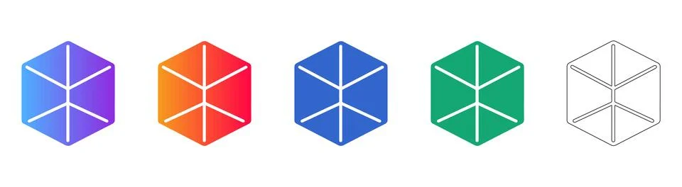 Hexagonal Grid and Network Icons Stock Illustration