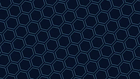 Hexagonal grid in black and white simple and recognizable pattern Stock Footage 275577964