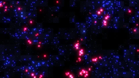 Hexagonal grid of blue and red dots on black background digital artwork Vídeo Stock 270409164