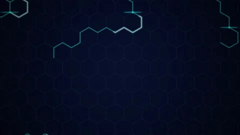 Hexagonal grid circuit line animation seamless loop background Stock Footage 344926531