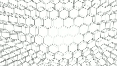 Hexagonal grid, geometric pattern, abstract background Stock Footage 345991637