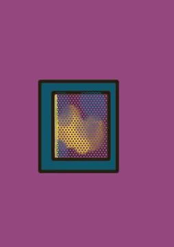 Hexagonal grid with glowing yellow and purple shapes Stock Illustration