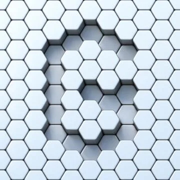 Hexagonal grid letter G 3D Stock Illustration