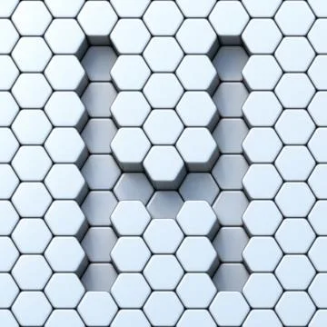 Hexagonal grid letter H 3D Illustrazione stock