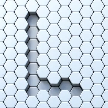 Hexagonal grid letter L 3D Illustrazione stock