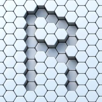 Hexagonal grid letter R 3D Hexagonal grid letter R 3D render illustration ... Foto stock