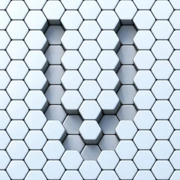 Hexagonal grid letter V 3D Hexagonal grid letter V 3D render illustration ... Stock Photos