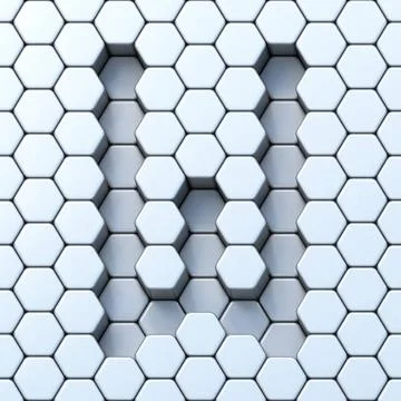 Hexagonal grid letter W 3D Hexagonal grid letter W 3D render illustration ... Stock Photos