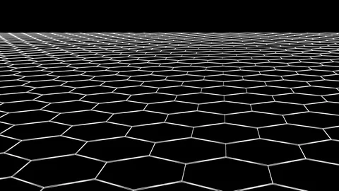 hexagonal grid net field landscape fligh... | Stock Video | Pond5