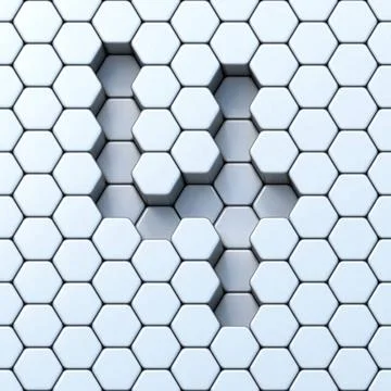 Hexagonal grid number FOUR 4 3D Hexagonal grid number FOUR 4 3D render ill... Stock Photos