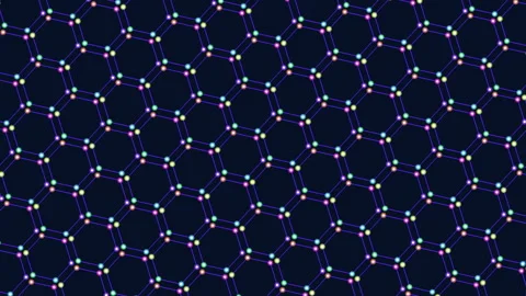 Hexagonal grid pattern in blues and purples Vídeo Stock 267047527