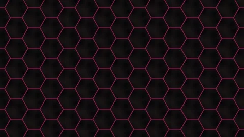Hexagonal Grid Pattern with Dark Overlay and Subtle Red Glow for Futuristic.. Stock Footage 341657188