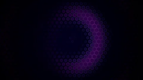 Hexagonal Grid Pulse Drifting Horizontally on Dark Background Video stock 348252547