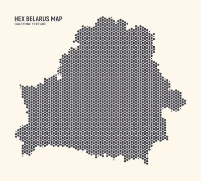 Hexagonal Halftone Design Belarus Map Vector Stock Illustration