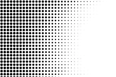 Hexagonal Halftone Pattern with Right Side Gradient Stock Illustration