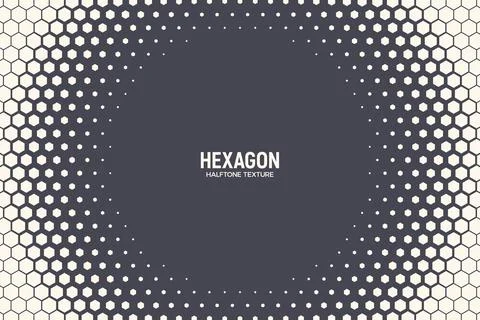 Hexagonal Halftone Texture Vector Frame Geometric Technology Abstract Background イラスト素材
