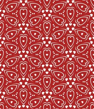 Hexagonal Hearts (Red, White) Illustrazione stock
