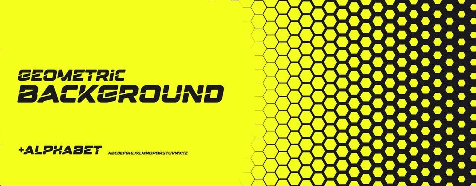 Hexagonal honeycomb green neon gradient, tech halftone background with bold Illustrazione stock