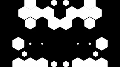 Hexagonal Honeycomb Luma Matte Transitions 9 Vídeo Stock 344535506