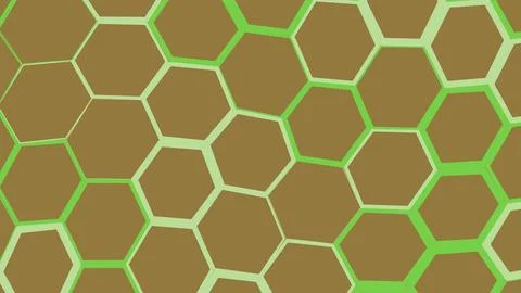Hexagonal honeycomb pattern in orange and green Stockillustratie