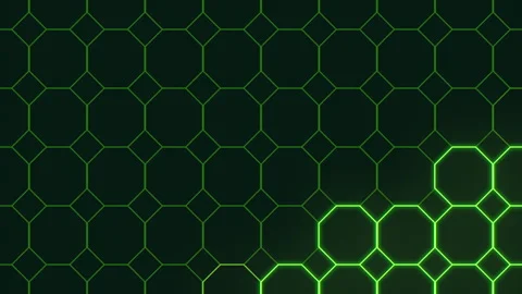 Hexagonal honeycomb pattern in stylish black and green 스톡 동영상 317159270