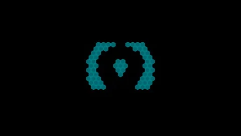 Hexagonal Honeycomb Tech Energy Shield with pulsating defensive grid nodes Stock Footage 345639113
