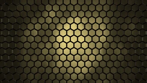 Hexagonal honeycomb texture yellow. Uhd 4k background, backdrop texture Stock Footage 106805581