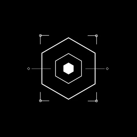 Hexagonal HUD Target Interface Stock Footage 306097958