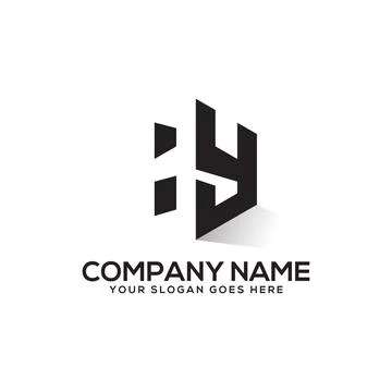 Hexagonal HY initial letter logo design with negative space style , perfect f Stock Illustration