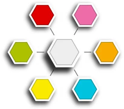 Hexagonal infografic timeline report chart Stock Illustration