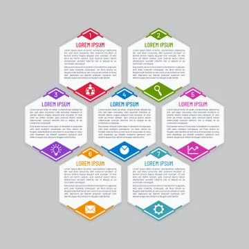 Hexagonal Infographic Banner Template Stock Illustration