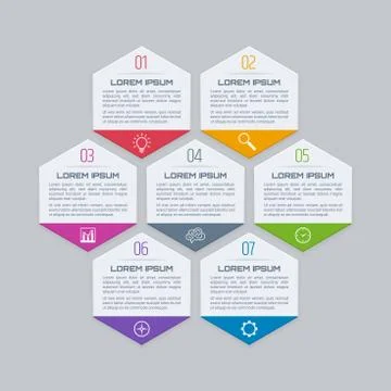 Hexagonal infographic template Stock Illustration