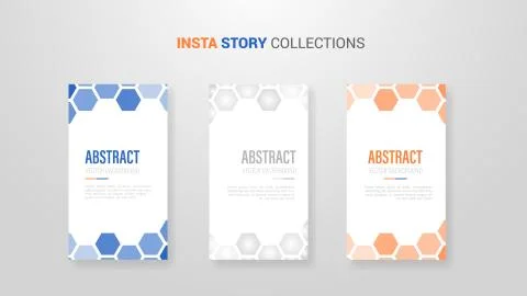 Hexagonal insta or instastories template banner social media with modern flat Stock Illustration