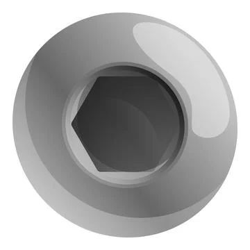 Hexagonal interior screw head icon, cartoon style Stock Illustration