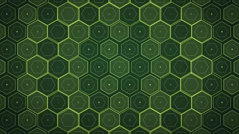 Hexagonal Islamic Geometric Grid with Pulsing Light Pattern Loop Stock Footage 346990197
