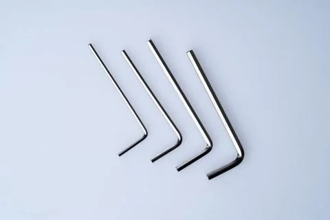 Hexagonal key on a white background. allen wrench Stock Photos