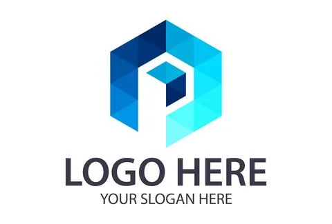 Hexagonal Letter P Logo Concept Design	 Stock Illustration
