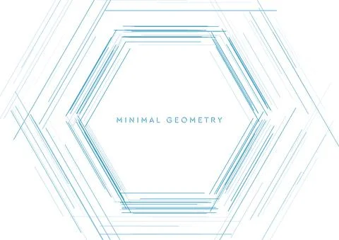 Hexagonal linear shape abstract futuristic tech background Illustrazione stock