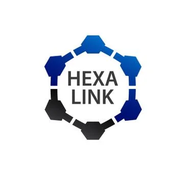 Hexagonal link logo concept design. Symbol graphic template element Stock Illustration