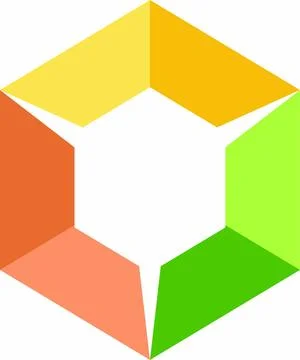 Hexagonal logo design Stock Illustration