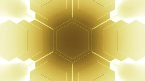 Hexagonal mandala effect. Design. Motion of spreading honeycomb shapes. Stock Illustration