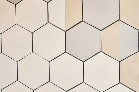 Hexagonal Marble Wall Tiles with Copy Space for Your Design Stock Photos