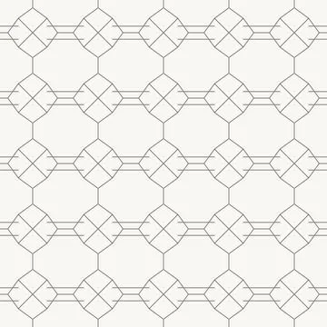 Hexagonal mesh with horizontal connectors seamless pattern in minimal line 스톡 일러스트