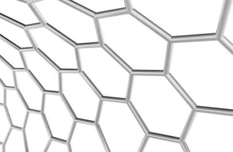 Hexagonal molecular structure, 3 d render 스톡 일러스트