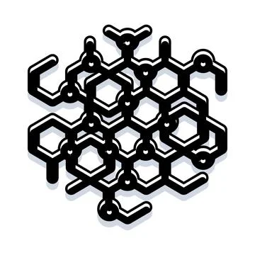 Hexagonal molecular structure connecting science and technology Stock Illustration