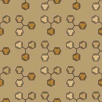 Hexagonal Molecular Structure vector Brown Seamless Pattern Stockillustratie