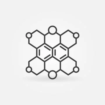 Hexagonal Molecular Structure vector Chemical Formula abstract line icon Ilustración de archivo