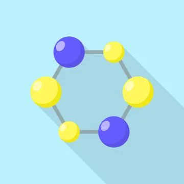 Hexagonal molecule icon, flat style Stock Illustration