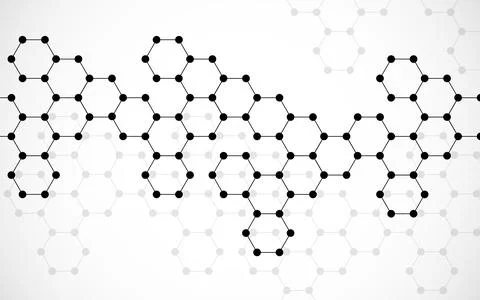 Hexagonal molecules background, molecular structure of DNA. Vector illustrati イラスト素材