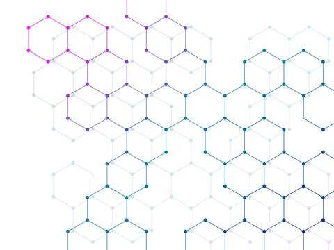 Hexagonal molecules background, molecular structure of DNA. Vector illustration イラスト素材